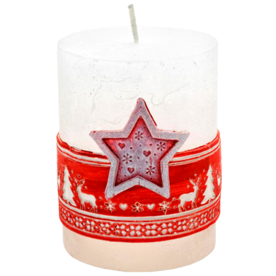 Svíčka vánoční Scandinavian hvězda červená  (FS-49711H)