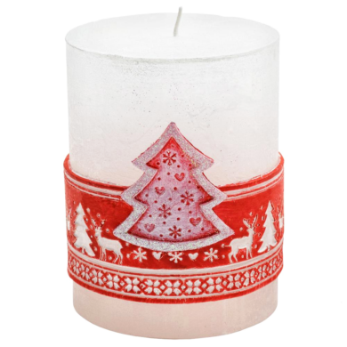 Svíčka vánoční Scandinavian stromeček červený  (FS-49711S)