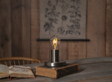 Stolní lampa GLANS 8,5 cm barva matná ocel, Star Trading  (ST297-05)