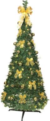 Stromeček POP-UP-TREE s ozdobami a osvětlením zlatý, 185 cm, Star Trading  (ST603-91)