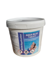 Aqua Blue Pomalu rozpustn tablety na pravu baznov vody 3 kg - Aqua Blue Tablety 3kg jsou pomalu, beze zbytku rozpustn 200g tablety s cca 80% aktivnho chloru, vhodn pro prbnou dlouhodobou dezinfekci baznov vody.