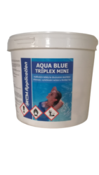 Aqua Blue triplex Mini Multifunkční  minitablety pro úpravu bazénové vody 5 kg - Aqua Blue Triplex 5kg je pomalu rozpustný třífunkční přípravek pro čištění bazénu ve formě tablet. Obsahuje složky pro dezinfekci, vyvločkování a proti tvorbě řas.