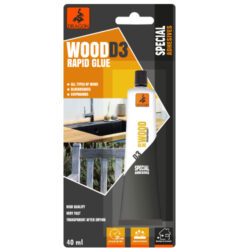 DRAGON Wood RAPID glue D3 40ml na dřevo - Vysoce kvalitní, jednosložkové lepidlo na bázi disperze polyvinylacetátu, bez organických rozpouštědel, třída odolnosti proti vodě: D3, bezbarvé po zaschnutí, vnitřní a venkovní, trvalé, silně vytvrzující, velmi rychlé.

Aplikace: určeno pro lepení dřeva, bloků a dřevotřískových desek, překližky a jiných materiálů na bázi dřeva. Pro vnitřní i venkovní použití na místech, která nejsou vystavena přímému a dlouhodobému kontaktu s vodou.

