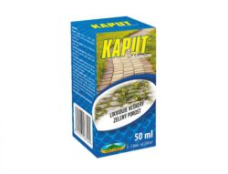 Kaput Premium 50 ml - Totální neselektivní herbicid je určen k hubení veškeré zelené vegetace na orné půdě, podél plotů, v zámkové dlažbě apod. Lze ho použít také proti nežádoucím dřevinám a k potlačení pařezové výmladnosti.