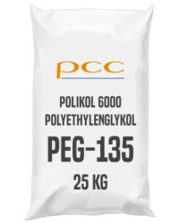 POLIkol 6000 - PEG-135 šupiny 25 kg - POLIkol 6000 (další název - Polyethylenglykol, též známý jako polyethylenoxid nebo polyoxyethylen, Polyethylene glycol 6000, PEG-135) ve formě šupin (vloček) patří do skupiny polyoxyethylenglykolů (PEG), jejichž průměrná molekulová hmotnost je 6000. Tento produkt tvoří voskové vločky, které mají barvu od bílé po světle žlutou. Bod tuhnutí výrobku je zhruba 55 °C. Produkt je volně rozpustný v ethyletheru, chloroformu, nízkoalkoholických alkoholech a ve vodě. 

Velká výhoda u PEGu ve formě vloček je snadné dávkování, skladování a absence nákladů spojených s ohřevem skladované nádrže.

Produkt je pouze na dotaz a celková cena, včetně dopravy, se kalkuluje individiuálně.  

Prodej ve 25kg pytlích.

