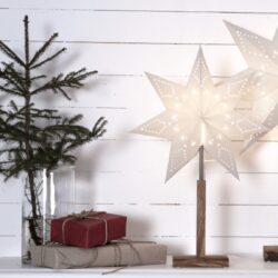 Stolní dekorativní osvětlení KARO, Star Trading - Stojatá lampa ve tvaru hvězdy je skvělým nápadem na světelnou dekoraci nebo stolní lampu během Vánoc, ale i každý den. Lampa ve tvaru hvězdy má speciální patku pro umístění například na parapet, podlahu nebo komodu. 
