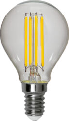 Žárovka LED, E14, P45 Clear, Star Trading - LED žárovka s paticí E14 a čirým sklem. Teplota barev je 2700K  a má teplé bílé světlo