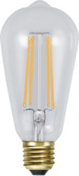 Žárovka LED, E27, ST64 Soft Glow, Star Trading - Dekoran LED svtidlo s teplm blm svtlem. Teplota barev je 2100 K a tato lampa je kompatibiln se stmvaem a m patici E27.