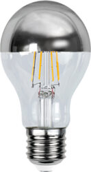 Žárovka LED, E27, A60 Top Coated stříbrná, Star Trading - Moderní a úsporná stmívatelná vláknitá LED žárovka s vrchním stříbrným potahem a paticí E27. Teplota barev je 2700K.