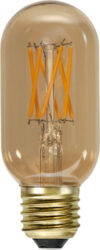 Žárovka LED, E27, T45 Vintage Gold, Star Trading - Dekoran LED lampa z jantarovho skla s teplm blm svtlem. Teplota barev je 1800 K, kompatibiln se stmvaem a m kryt E27.
