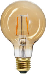 Žárovka LED, E27, G80 Plain Amber, Star Trading - Dekoran LED lampa z jantarovho skla s teplm blm svtlem. Lampa m patici E27.
