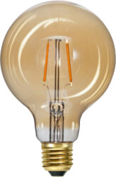 Žárovka LED, E27, G95 Plain Amber, Star Trading - Dekorační LED lampa z jantarového skla s teplým bílým světlem. Lampa má patici E27.