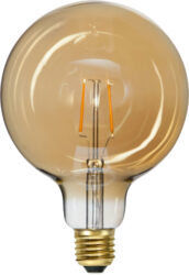 Žárovka LED, E27, G125 Plain Amber, Star Trading - Dekorační LED lampa z jantarového skla s teplým bílým světlem. Lampa má patici E27.
