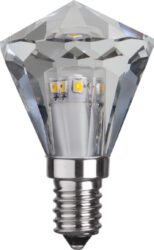 Žárovka LED, E14, P45, 2700 K, Diamond, Star Trading - Malá žárovka ve tvaru diamantu, která září jiskřivým světlem! Krytka E14, kompatibilní s 2700K a stmívačem.