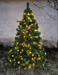 Osvětlení stromečku 160 LED bílé, výška 2 m, Star Trading - Krásné LED osvětlení vánočního stromku s kruhem umístěným na vrcholu stromu. 8 LED řetězců, 200 cm dlouhých. Jedná se o produkt promyšlený z hlediska rychlé a snadné montáže a manipulace. Pro vnitřní i venkovní použití: IP44.