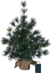Stromeček Furu s osvětlením, 20 LED, 60 cm, Star Trading - Umělý vánoční stromek vysoký 60 cm s LED osvětlením a ozdobným podstavcem. Jen pro vnitřní použití. Velmi pěkná teplá světlá barva. Provoz na baterie s funkcí časovače.