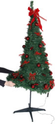 Stromeček POP-UP-TREE s ozdobami a osvětlením červený, 185 cm, Star Trading - Vánoční stromek v moderním tvaru včetně stojanu. Plně zdobené a rychle sestavitelné. Pro vnitřní použití. Jedná se o hotový vánoční strom, který bude hezky vypadat na firemních recepcích, v kancelářích nebo přesně dle potřeby i v domácím prostředí.