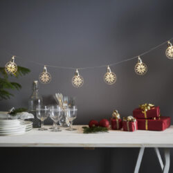 Vánoční ozdobný řetěz Ornament, 10 LED, průhledný, Star Trading - Svteln vnon etz zdoben 10 LED svtcmi koulemi. Bateriov napjen s funkc asovae. Pro vnitn pouit